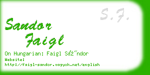 sandor faigl business card